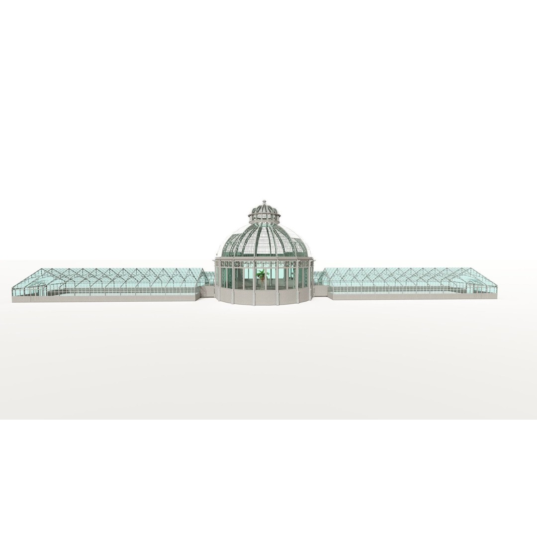 Glass Building 3D Model – Classic Commercial Structure, FBX, OBJ - View 3