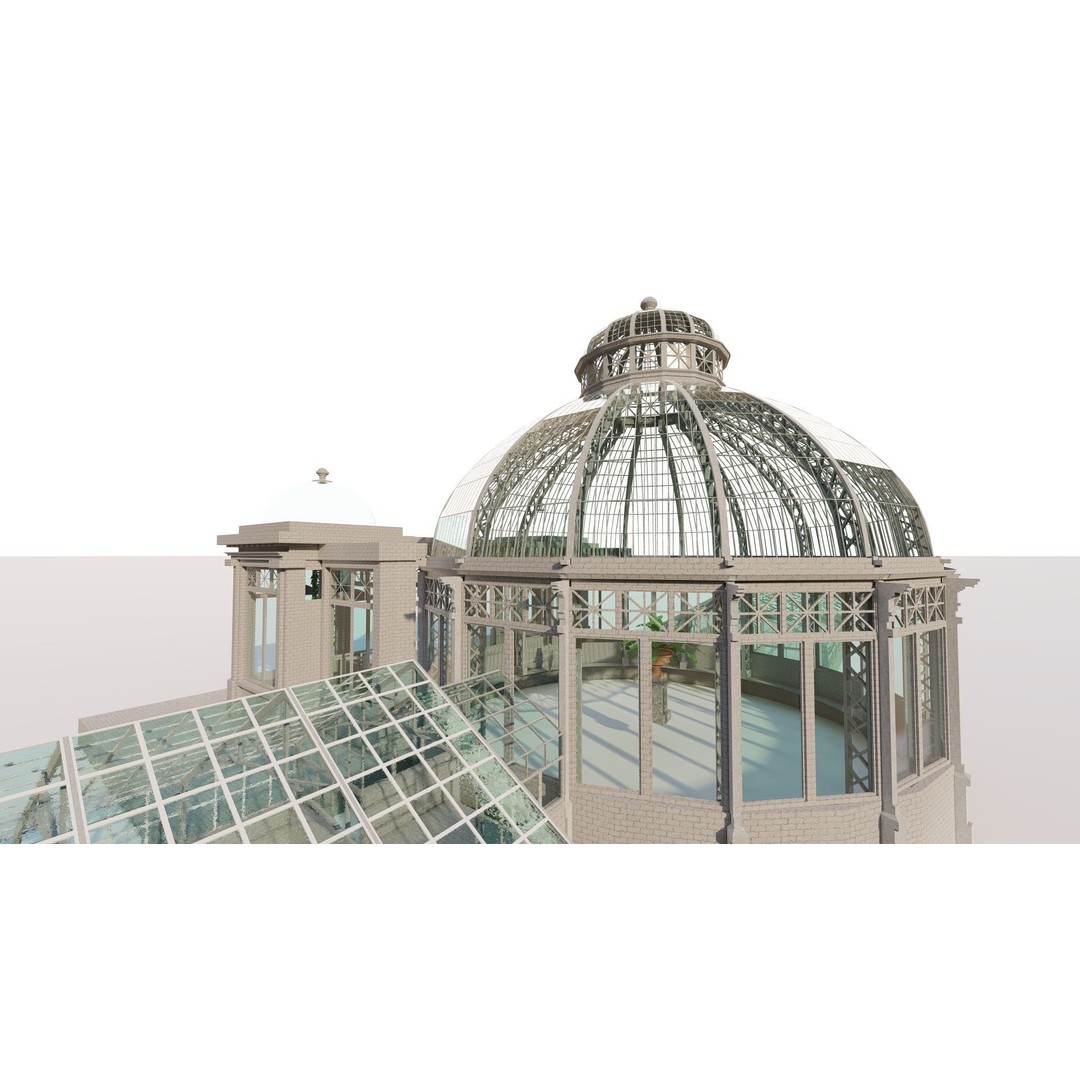 Glass Building 3D Model – Classic Commercial Structure, FBX, OBJ - View 9