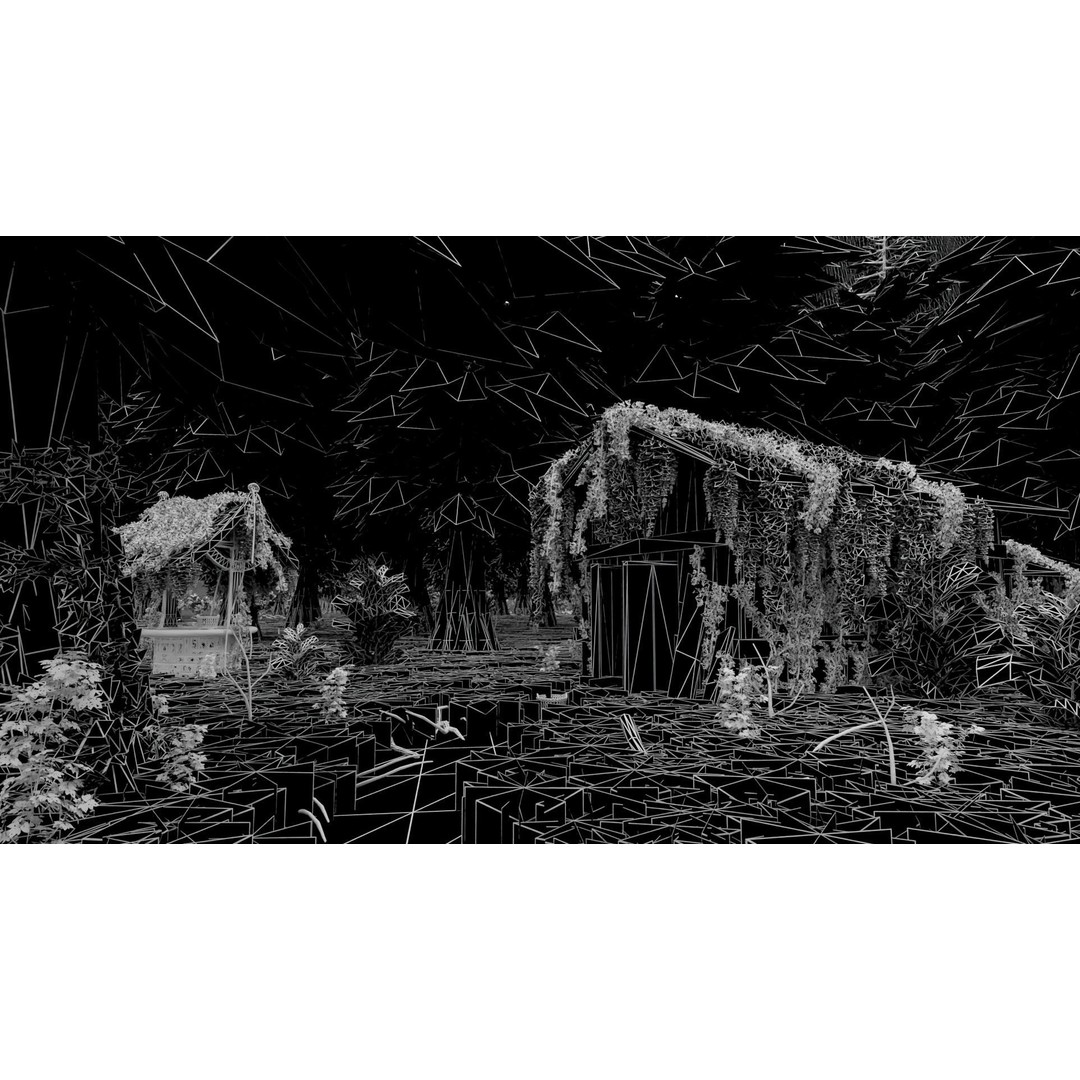 Abandoned Shack 3D Model – High Poly Forest Scene, Blender, FBX, OBJ