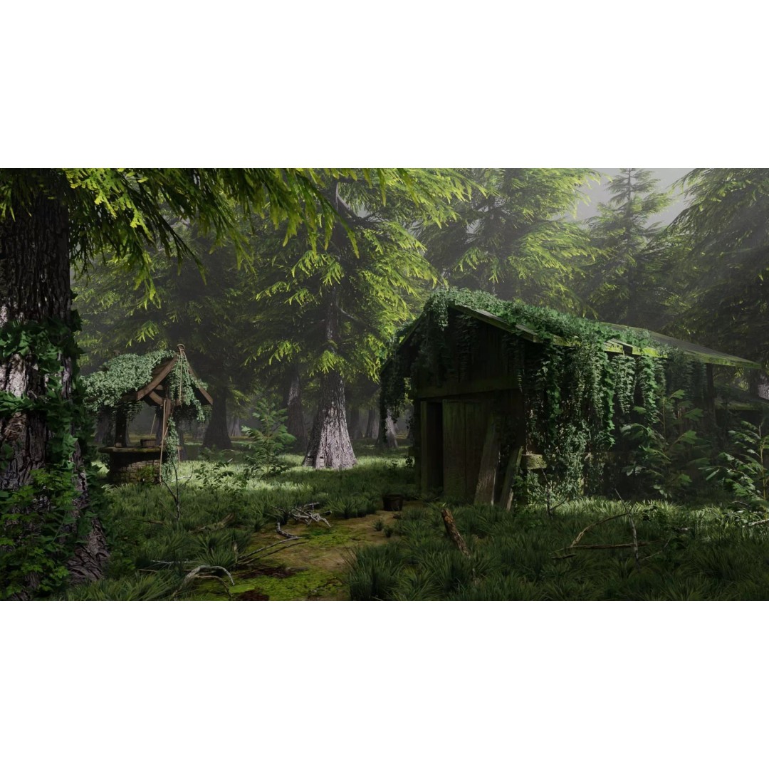 Abandoned Shack 3D Model – High Poly Forest Scene, Blender, FBX, OBJ - View 2