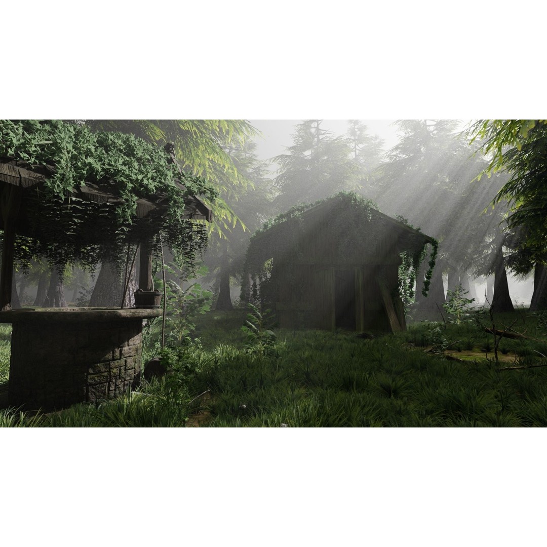 Abandoned Shack 3D Model – High Poly Forest Scene, Blender, FBX, OBJ - View 6