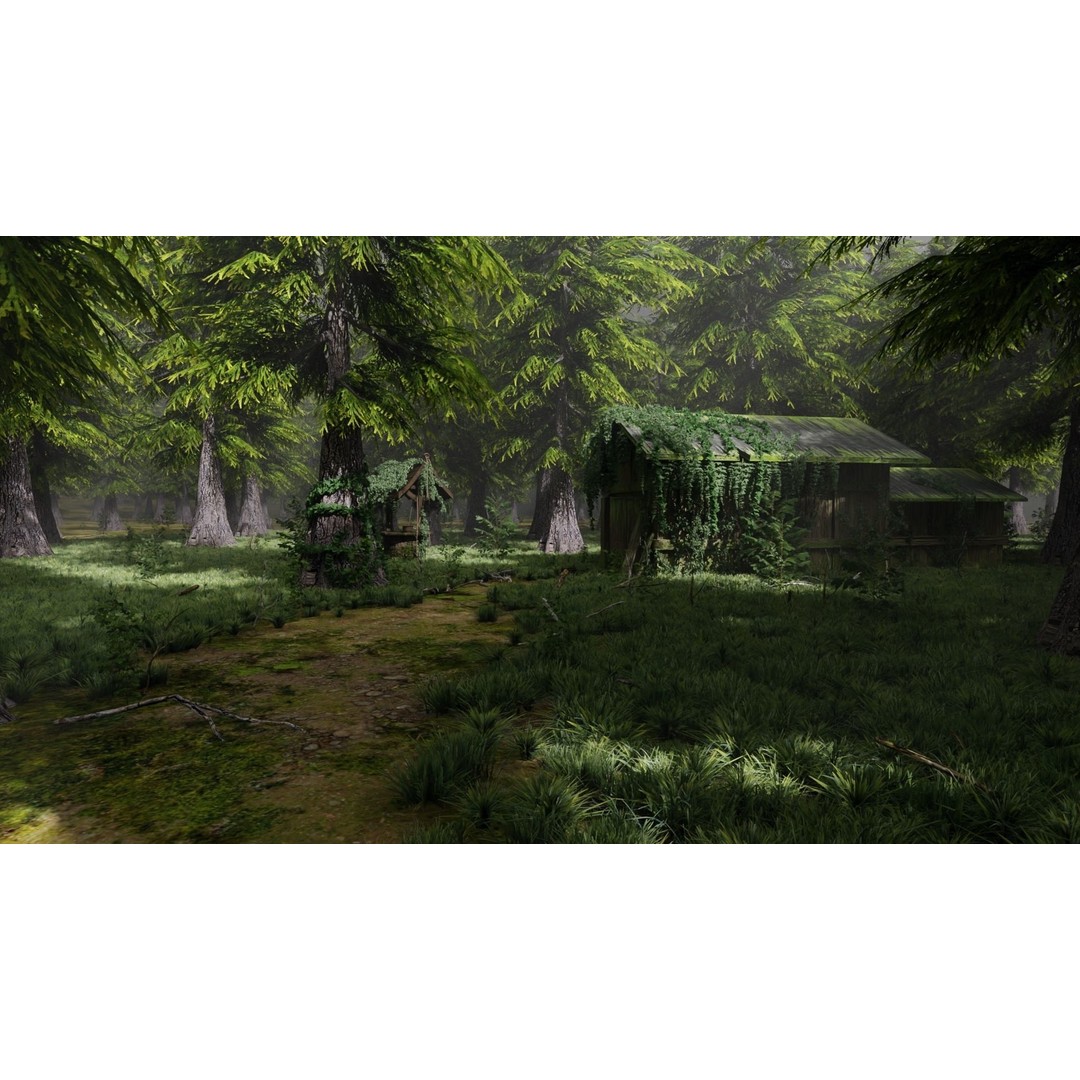 Abandoned Shack 3D Model – High Poly Forest Scene, Blender, FBX, OBJ - View 7
