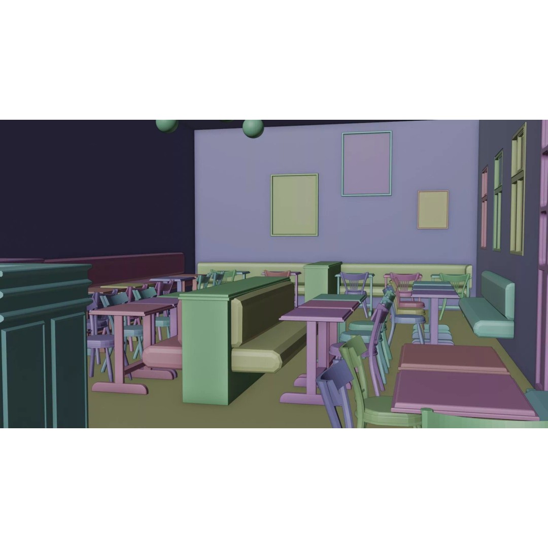 Le Consulat Paris Restaurant 3D Model – Realistic Street Scene, FBX, PBR - View 10