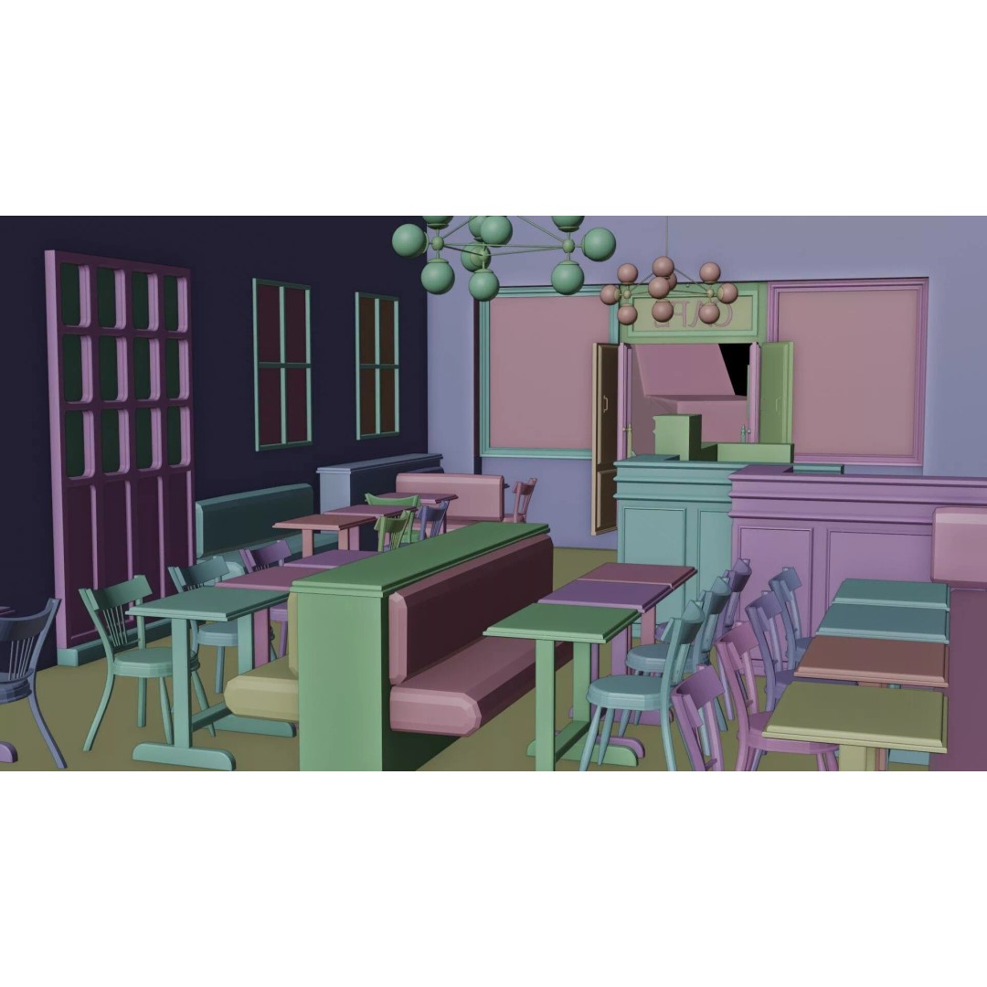 Le Consulat Paris Restaurant 3D Model – Realistic Street Scene, FBX, PBR - View 14
