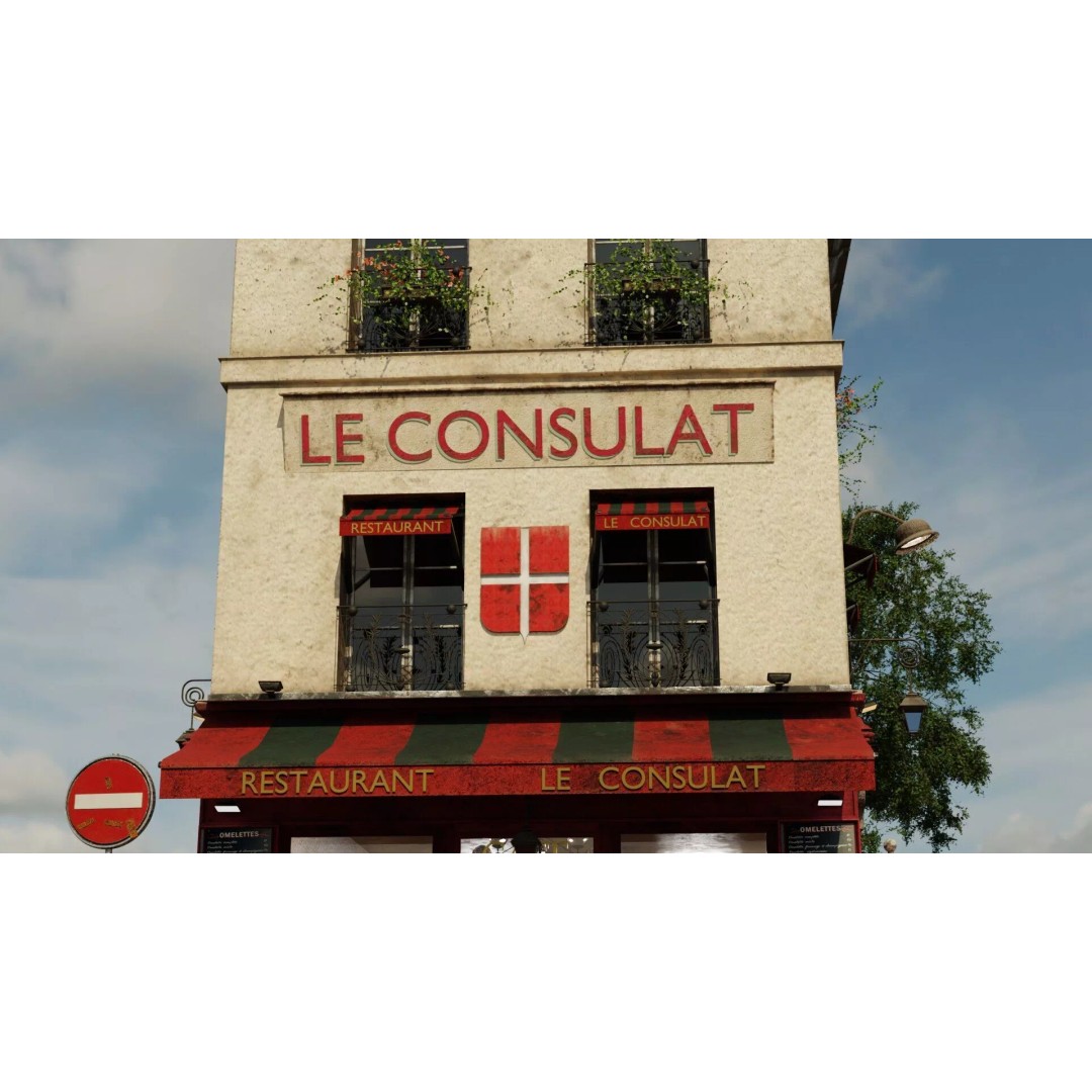 Le Consulat Paris Restaurant 3D Model – Realistic Street Scene, FBX, PBR - View 23