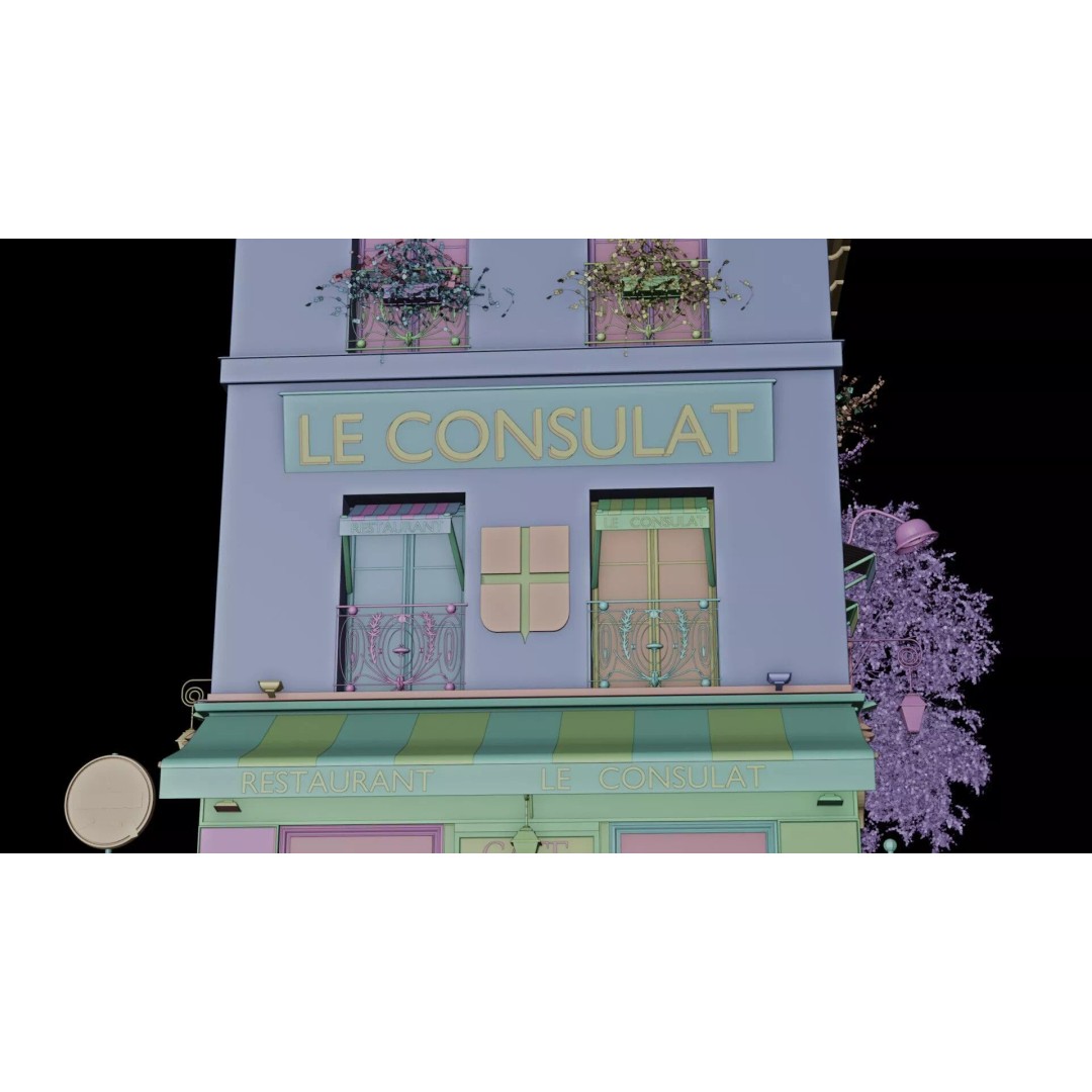 Le Consulat Paris Restaurant 3D Model – Realistic Street Scene, FBX, PBR - View 24
