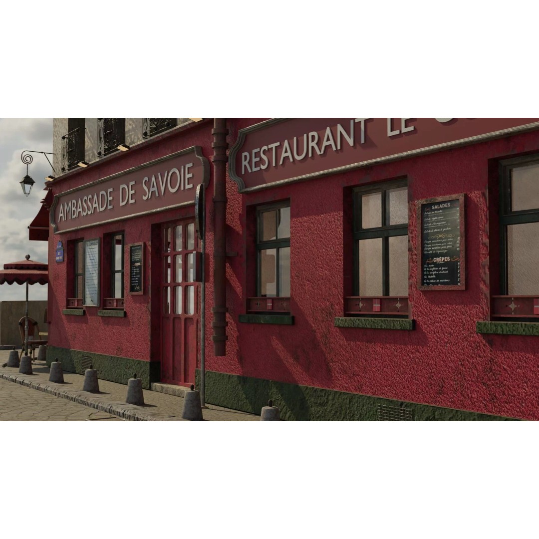 Le Consulat Paris Restaurant 3D Model – Realistic Street Scene, FBX, PBR - View 27