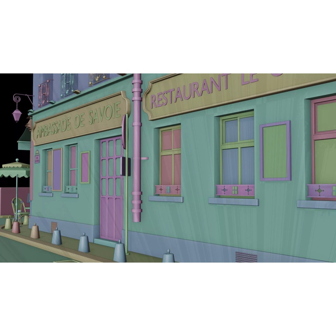 Le Consulat Paris Restaurant 3D Model – Realistic Street Scene, FBX, PBR - View 28