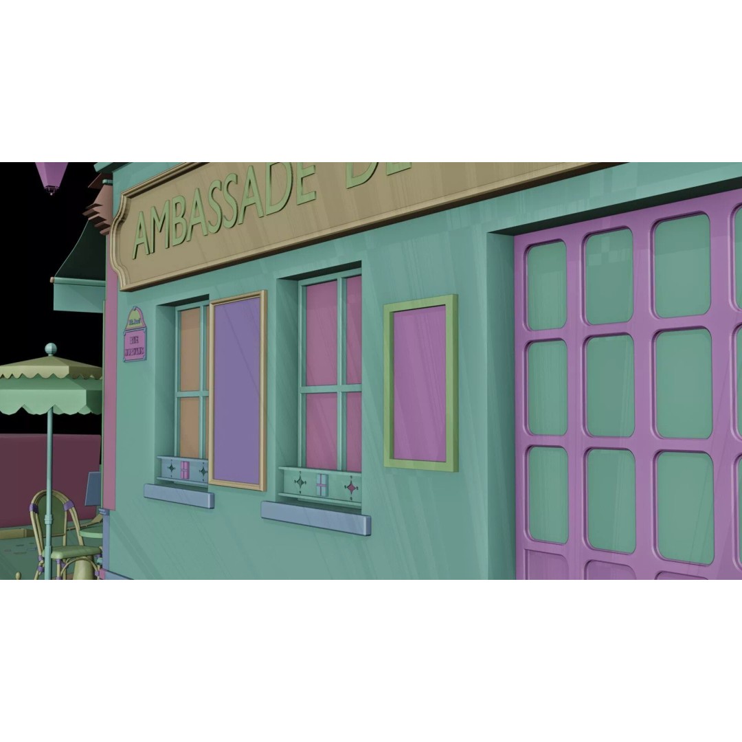 Le Consulat Paris Restaurant 3D Model – Realistic Street Scene, FBX, PBR - View 32