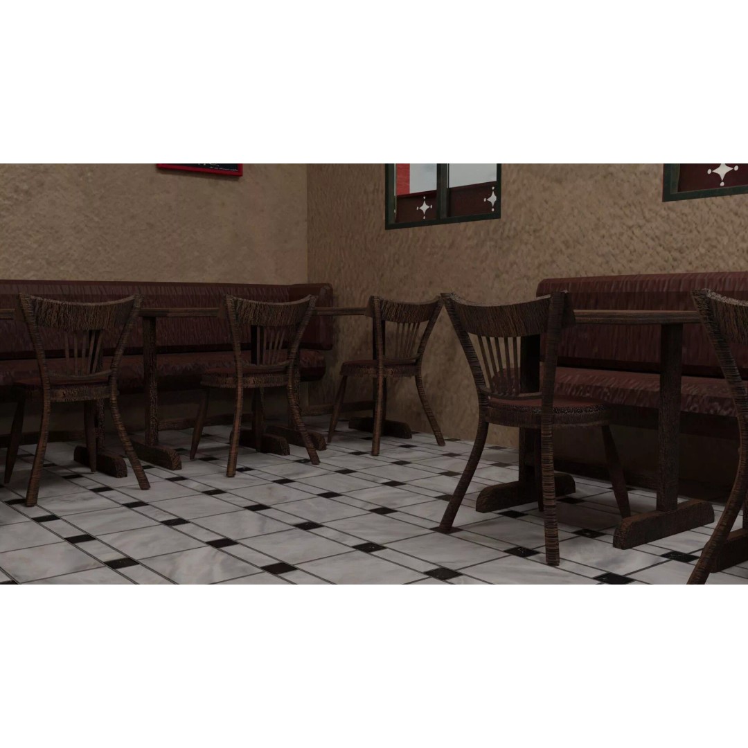 Le Consulat Paris Restaurant 3D Model – Realistic Street Scene, FBX, PBR - View 33
