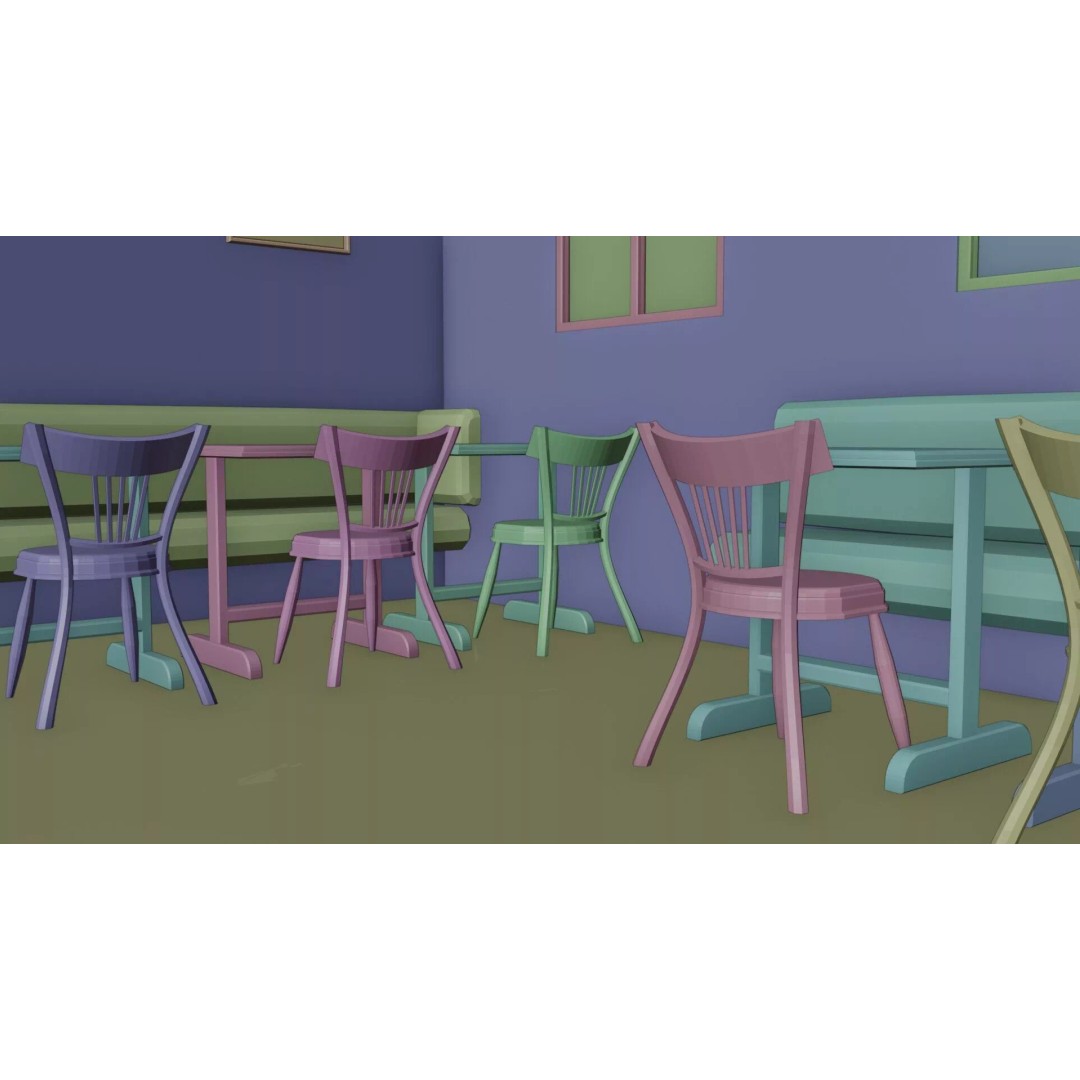 Le Consulat Paris Restaurant 3D Model – Realistic Street Scene, FBX, PBR - View 34