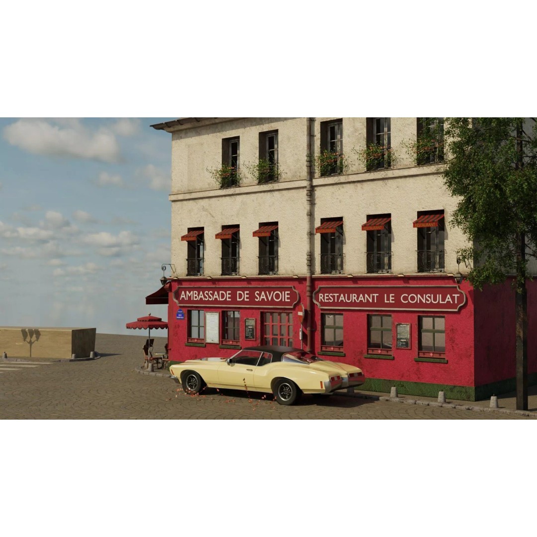 Le Consulat Paris Restaurant 3D Model – Realistic Street Scene, FBX, PBR - View 43