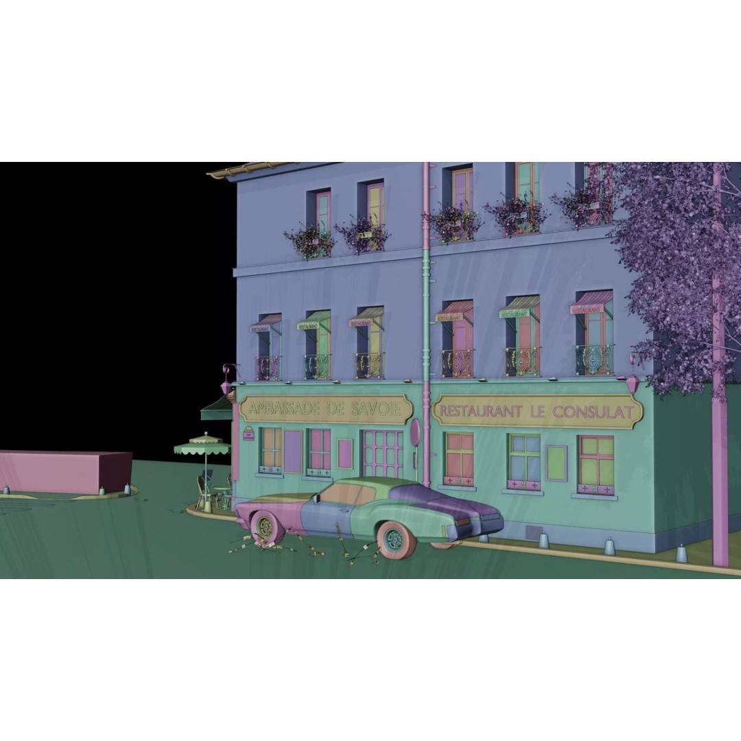 Le Consulat Paris Restaurant 3D Model – Realistic Street Scene, FBX, PBR - View 44