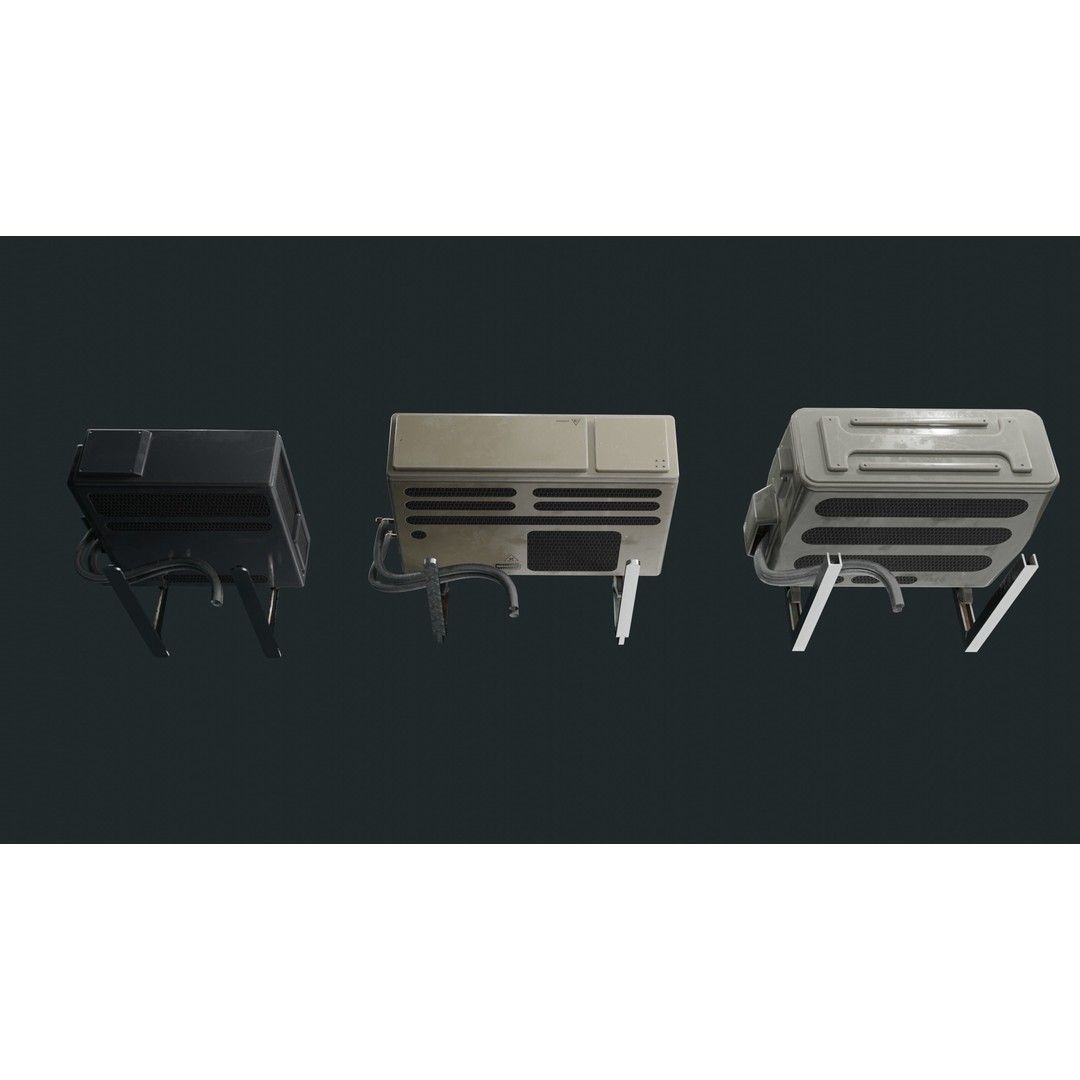 Air Conditioner 3D Model – Low Poly PBR Asset, FBX, Blender - View 10