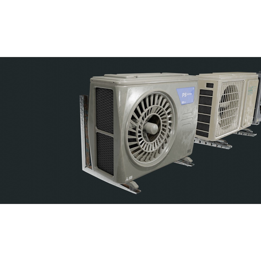 Air Conditioner 3D Model – Low Poly PBR Asset, FBX, Blender - View 12