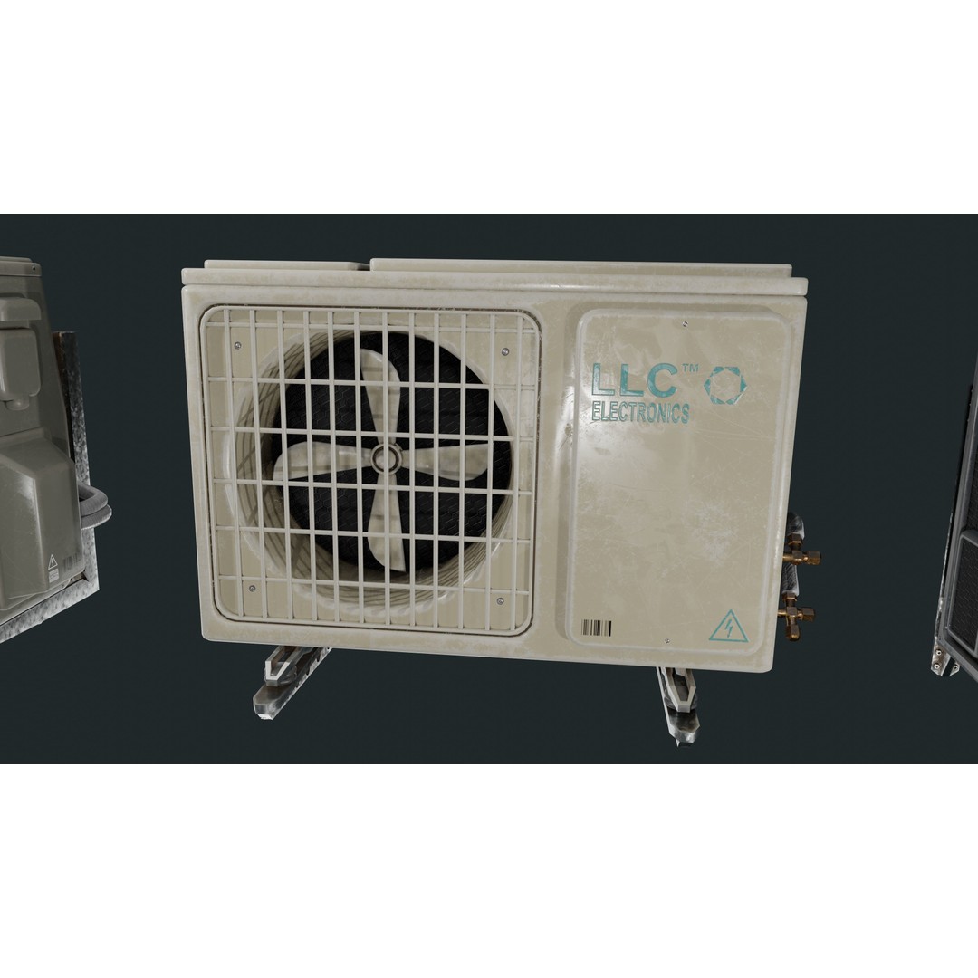 Air Conditioner 3D Model – Low Poly PBR Asset, FBX, Blender - View 15