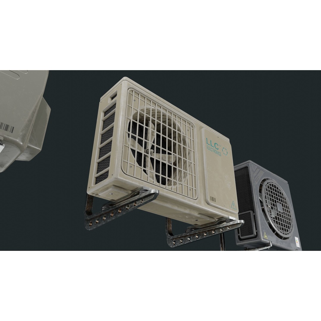 Air Conditioner 3D Model – Low Poly PBR Asset, FBX, Blender - View 17