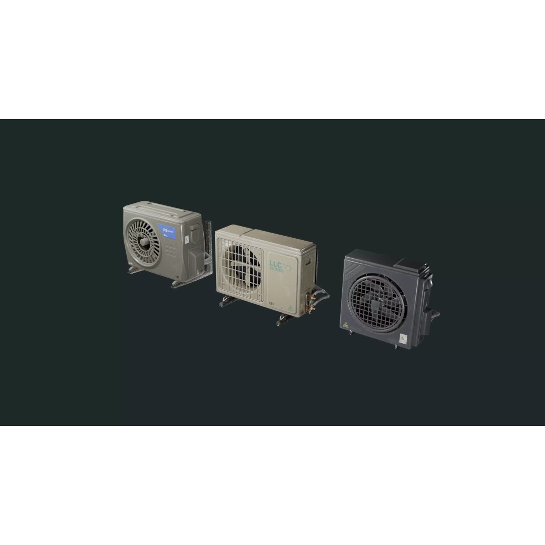 Air Conditioner 3D Model – Low Poly PBR Asset, FBX, Blender - View 2