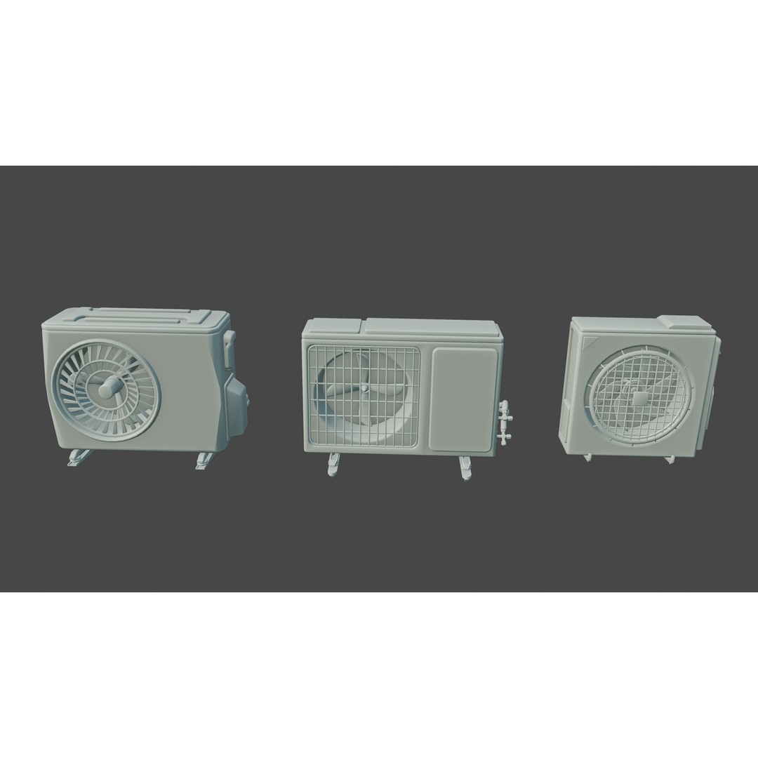 Air Conditioner 3D Model – Low Poly PBR Asset, FBX, Blender - View 23