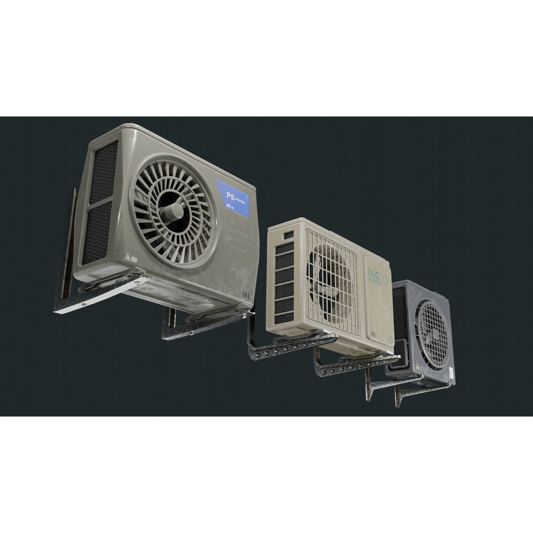 Air Conditioner 3D Model – Low Poly PBR Asset, FBX, Blender - View 6