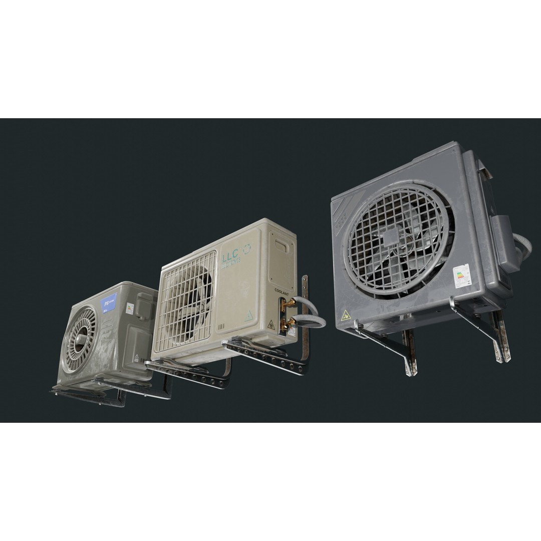 Air Conditioner 3D Model – Low Poly PBR Asset, FBX, Blender - View 7