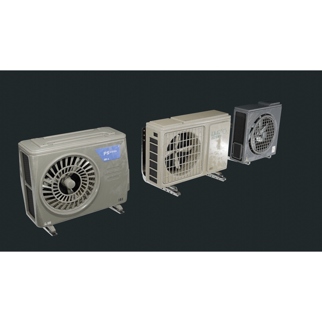 Air Conditioner 3D Model – Low Poly PBR Asset, FBX, Blender - View 8