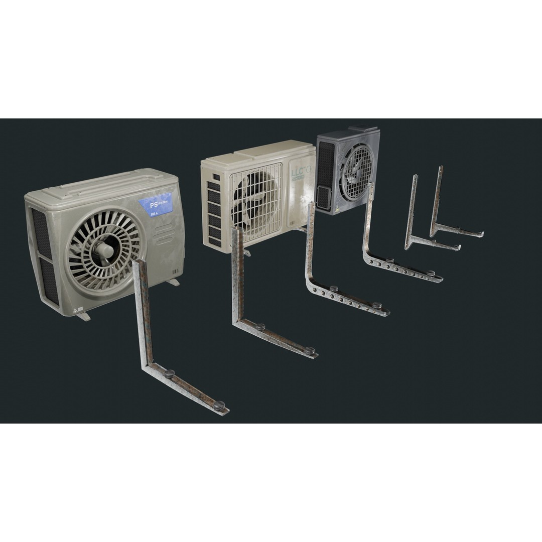 Air Conditioner 3D Model – Low Poly PBR Asset, FBX, Blender - View 9