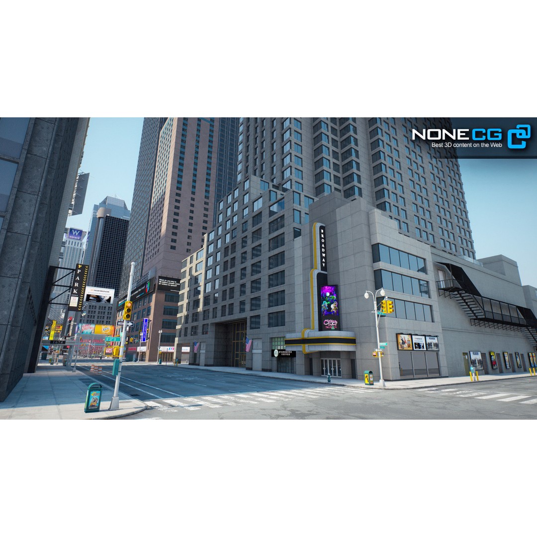 New York Broadway 3D Model – Realistic Cityscape with PBR Textures - View 10