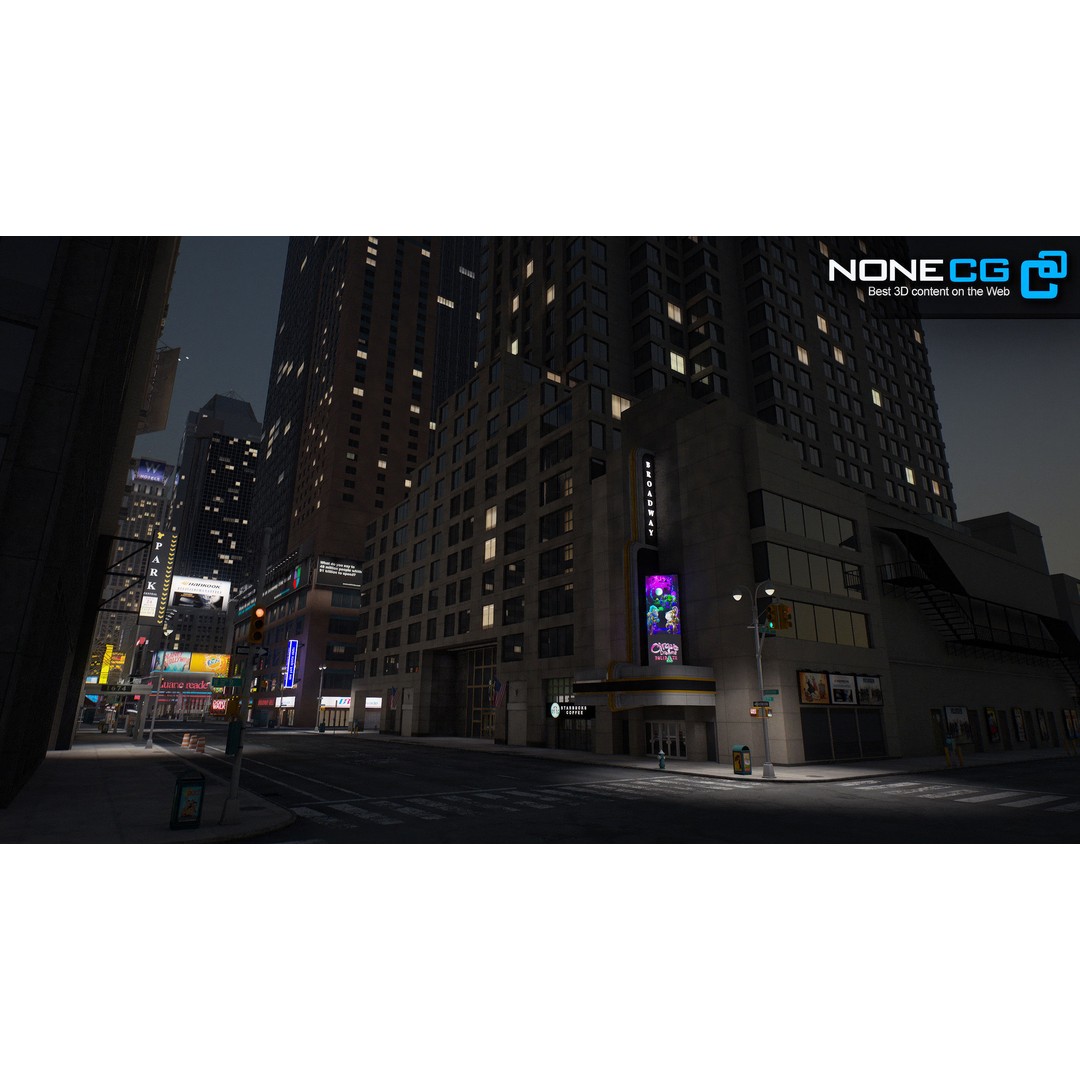 New York Broadway 3D Model – Realistic Cityscape with PBR Textures - View 11