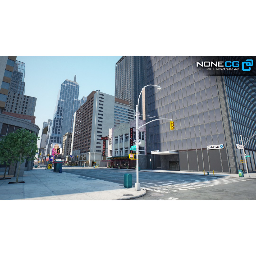 New York Broadway 3D Model – Realistic Cityscape with PBR Textures - View 12