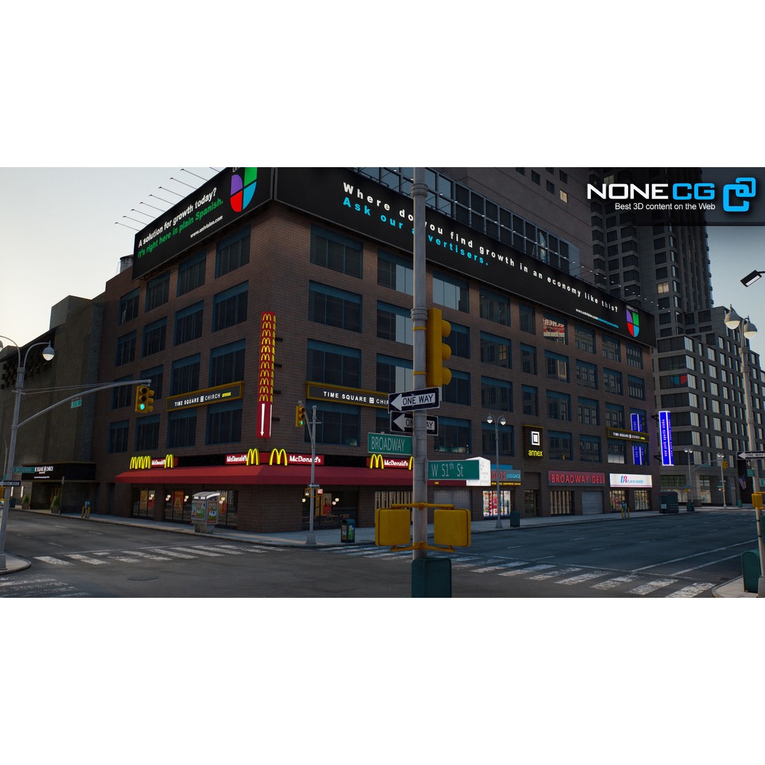 New York Broadway 3D Model – Realistic Cityscape with PBR Textures - View 13