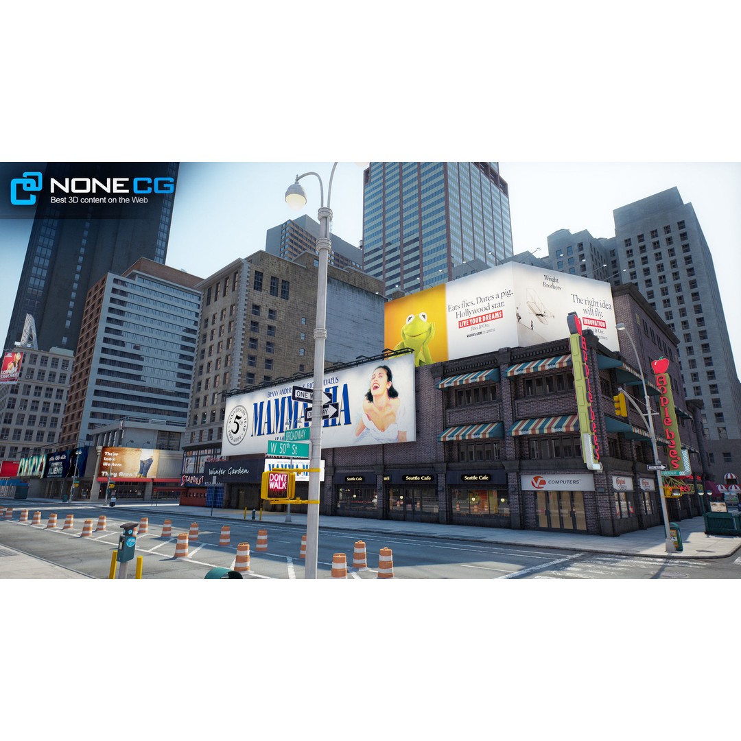New York Broadway 3D Model – Realistic Cityscape with PBR Textures - View 14