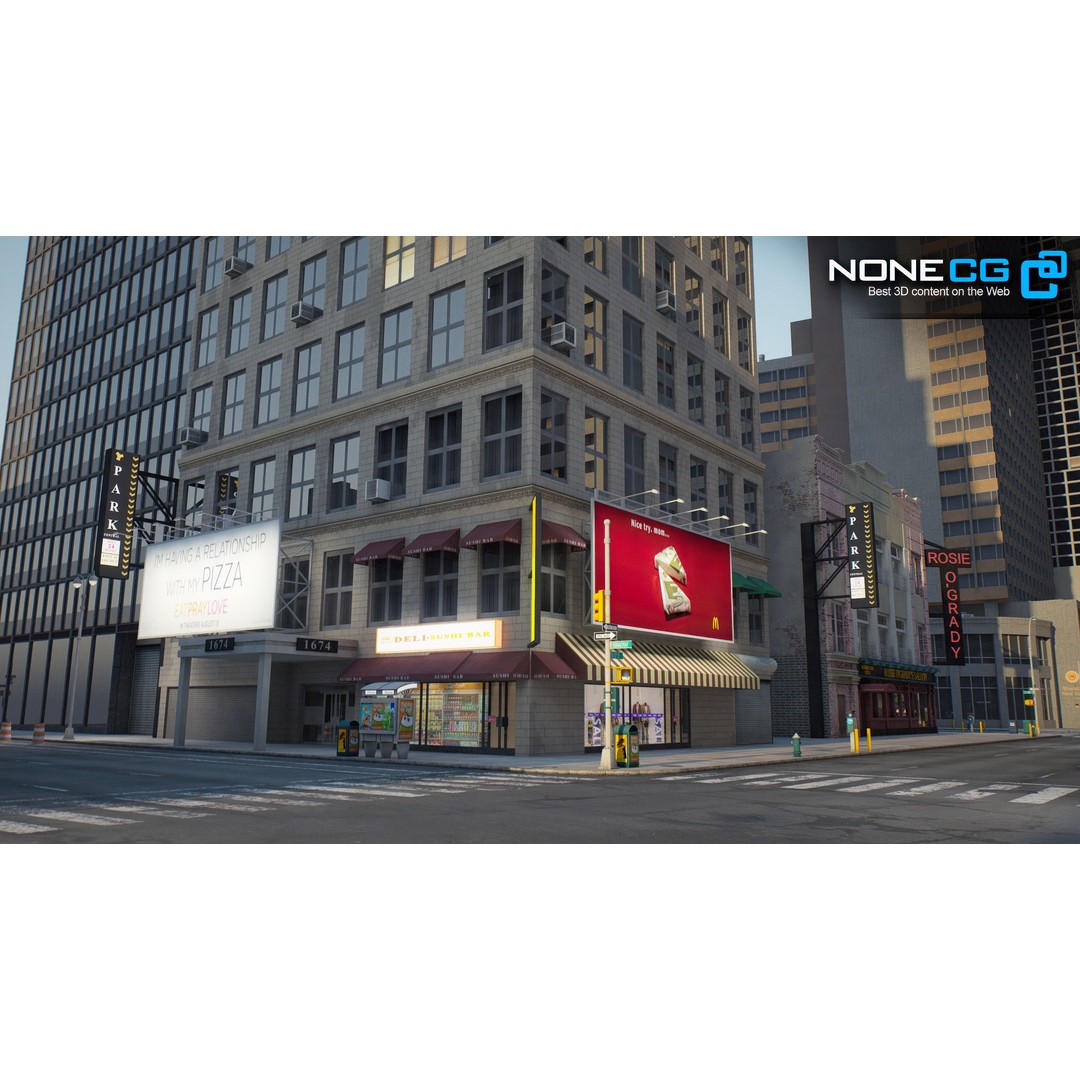 New York Broadway 3D Model – Realistic Cityscape with PBR Textures - View 22