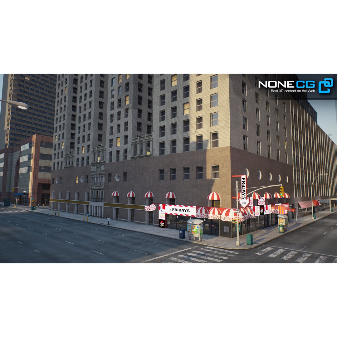 New York Broadway 3D Model – Realistic Cityscape with PBR Textures - View 23