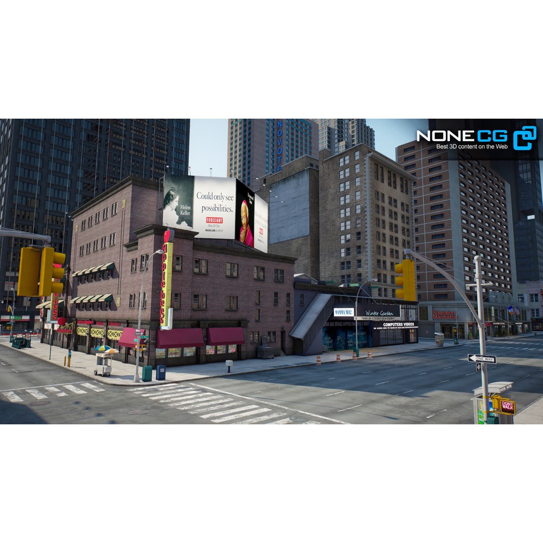 New York Broadway 3D Model – Realistic Cityscape with PBR Textures - View 4