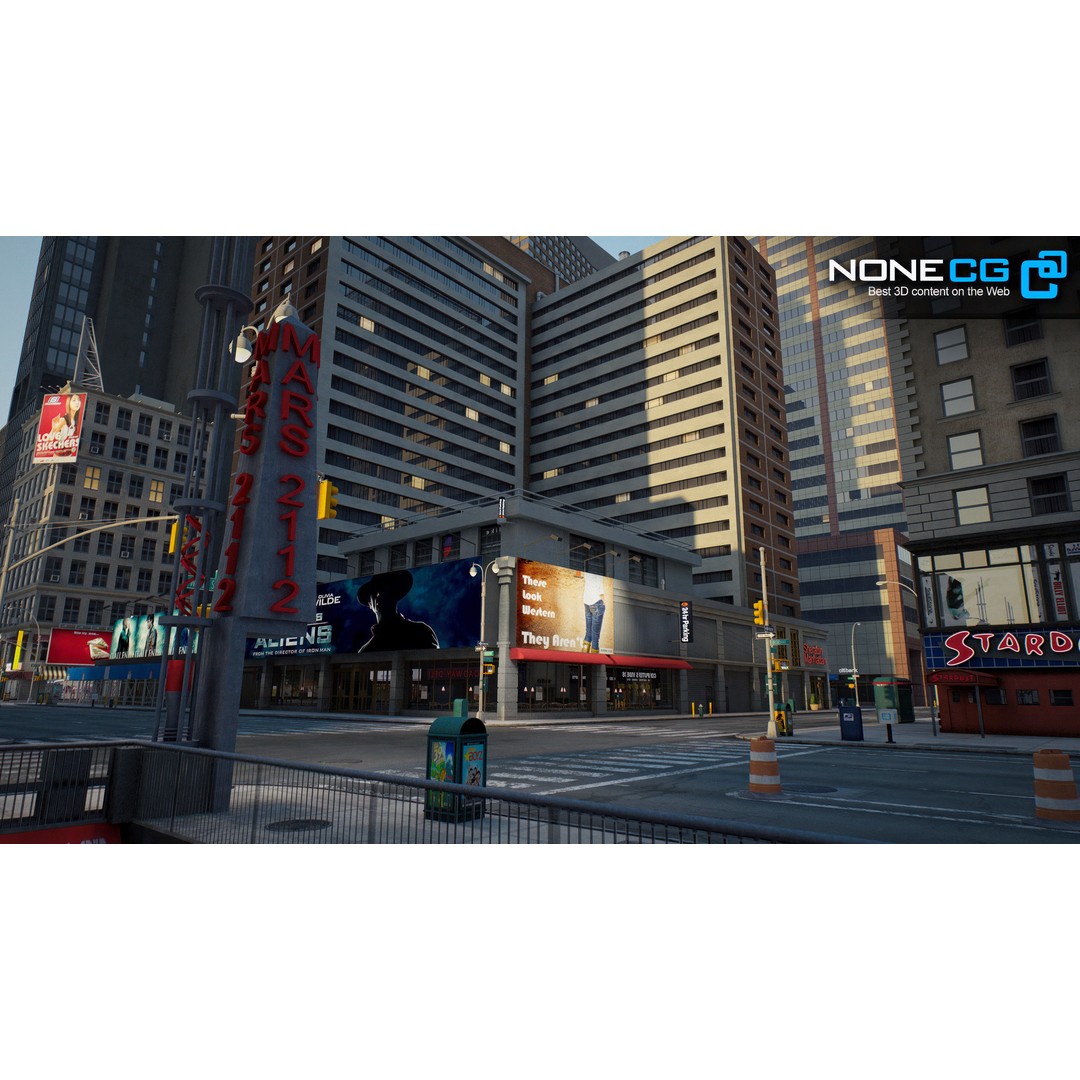 New York Broadway 3D Model – Realistic Cityscape with PBR Textures - View 5