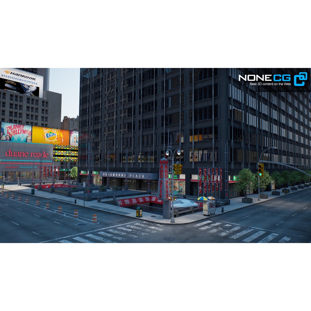 New York Broadway 3D Model – Realistic Cityscape with PBR Textures - View 7