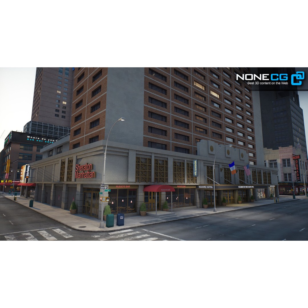 New York Broadway 3D Model – Realistic Cityscape with PBR Textures - View 9