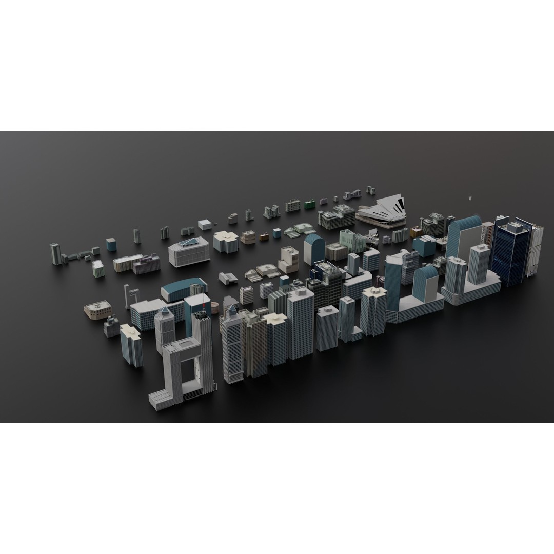 Complete City Pack Building 3D Model – Low Poly House Collection, FBX - View 5