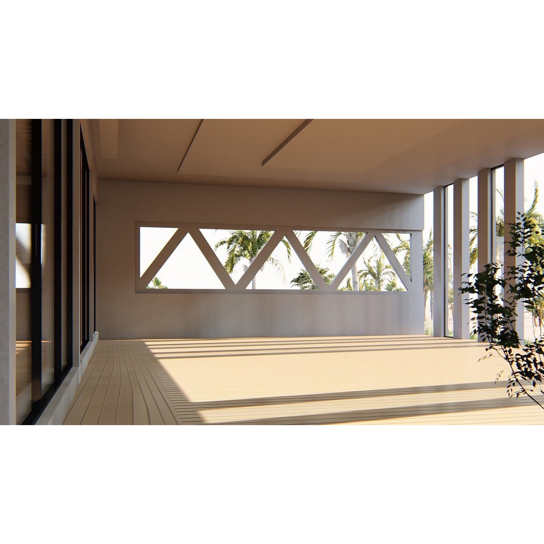 Modern Cabin 3D Model – Low Poly Desert House, FBX, PBR