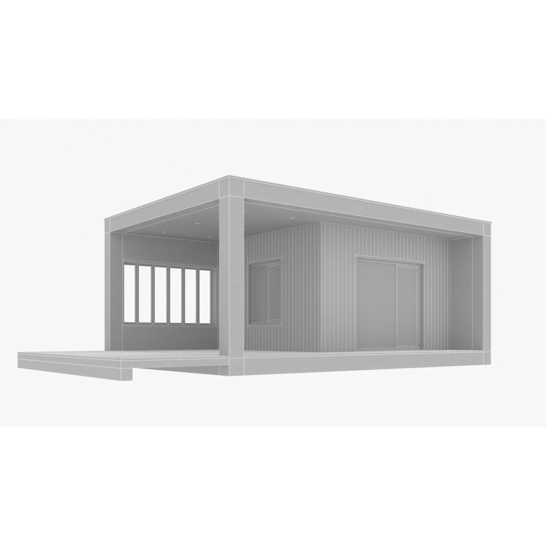 Mini House 3D Model – Low Poly Exterior Design, FBX - View 10