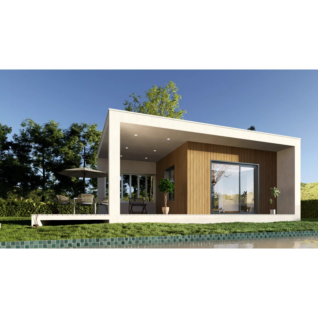 Mini House 3D Model – Low Poly Exterior Design, FBX - View 3