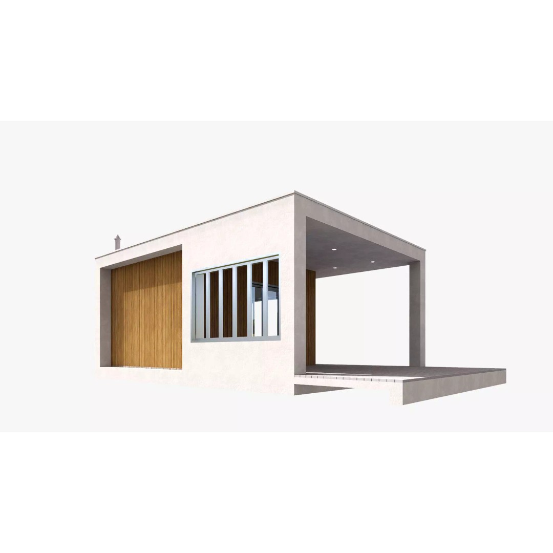 Mini House 3D Model – Low Poly Exterior Design, FBX - View 6