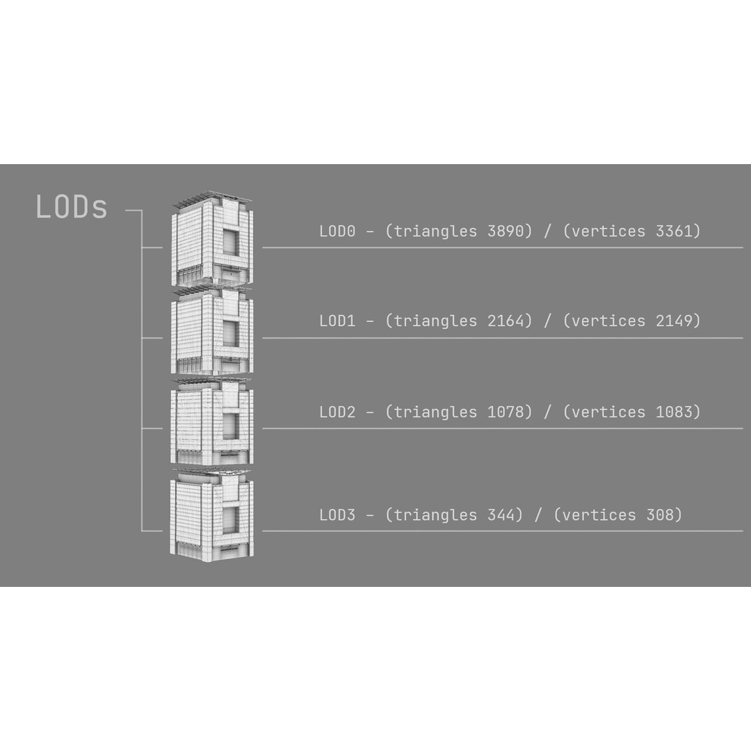 London 5 Canada Square 3D Model – Low Poly Game Asset, FBX