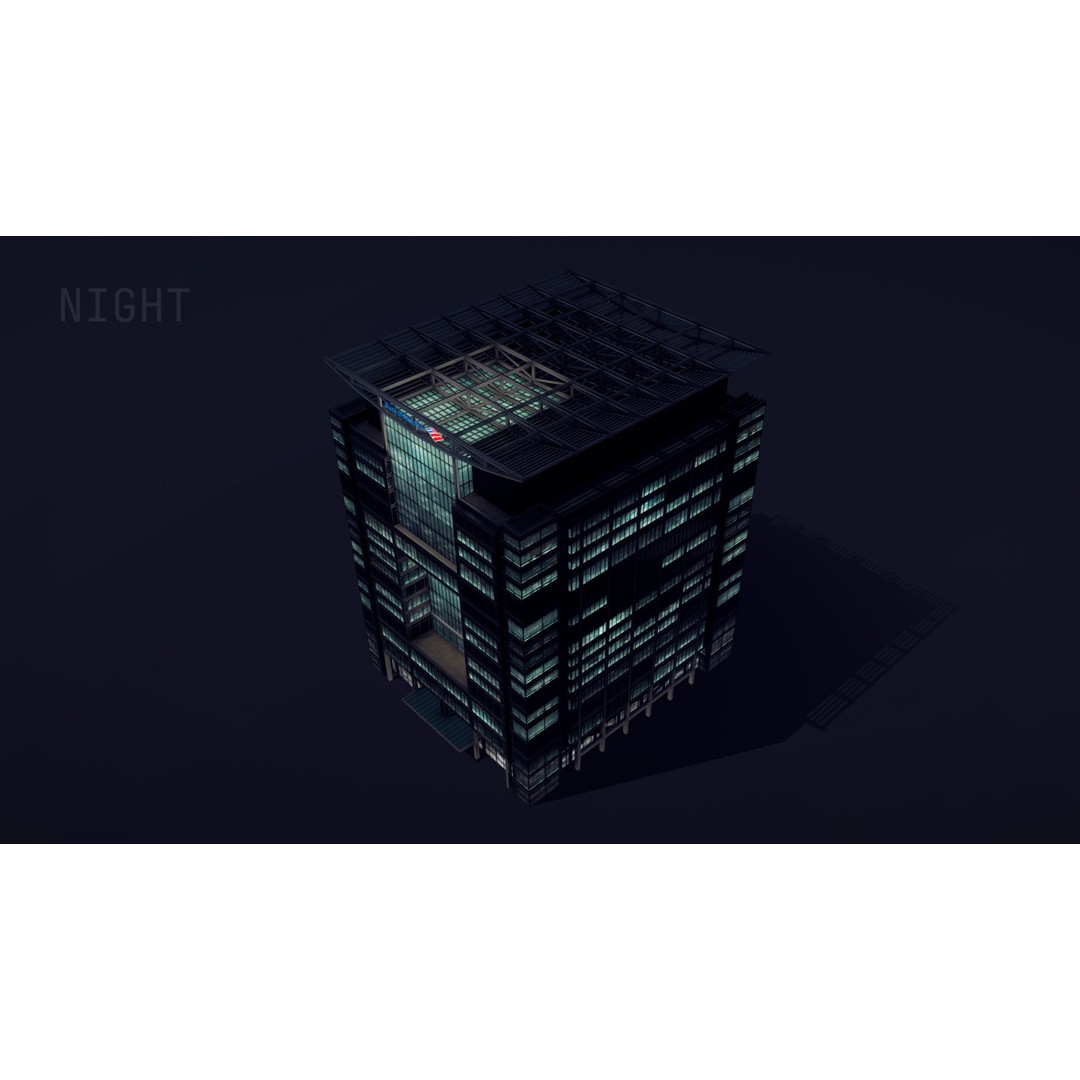 London 5 Canada Square 3D Model – Low Poly Game Asset, FBX - View 15