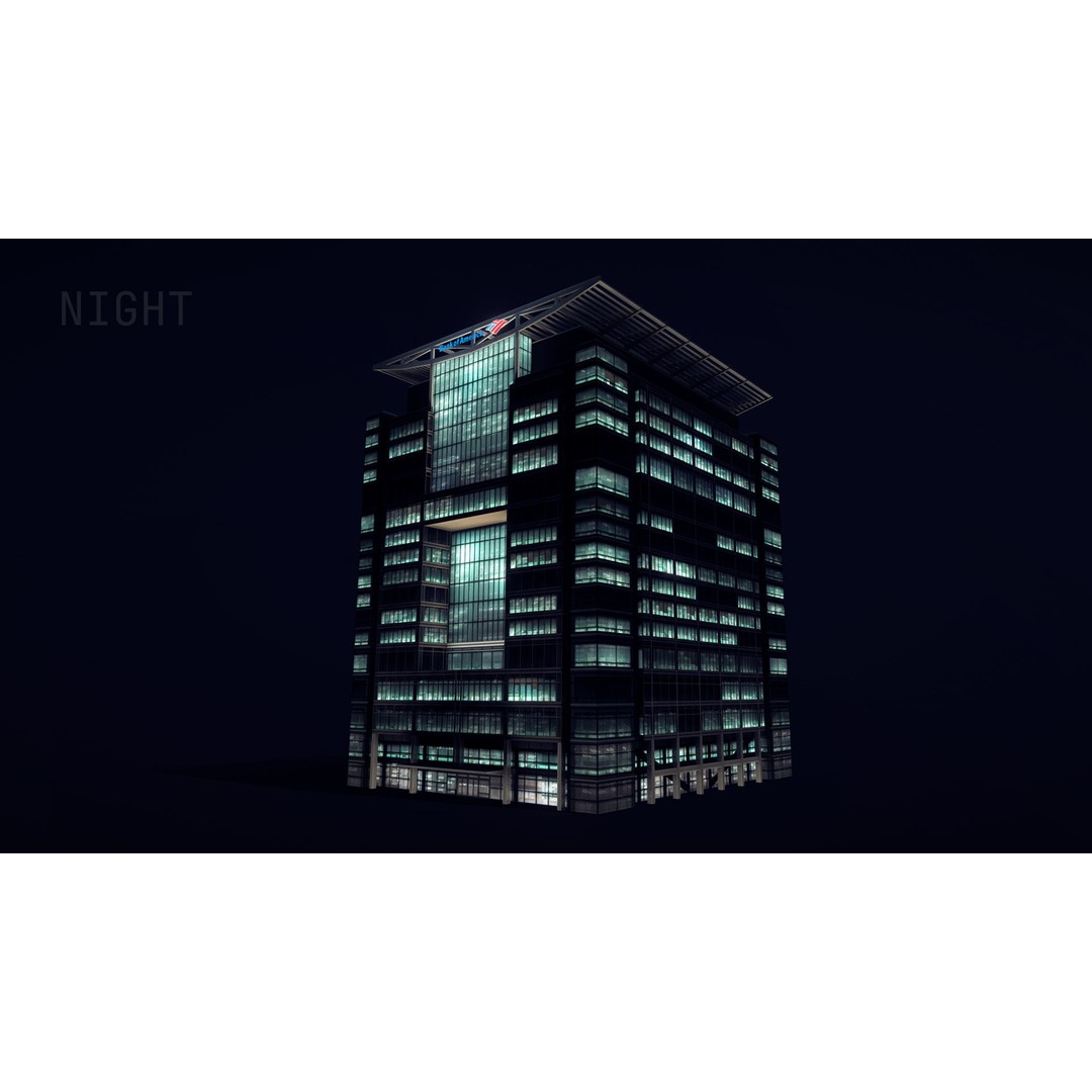 London 5 Canada Square 3D Model – Low Poly Game Asset, FBX - View 16