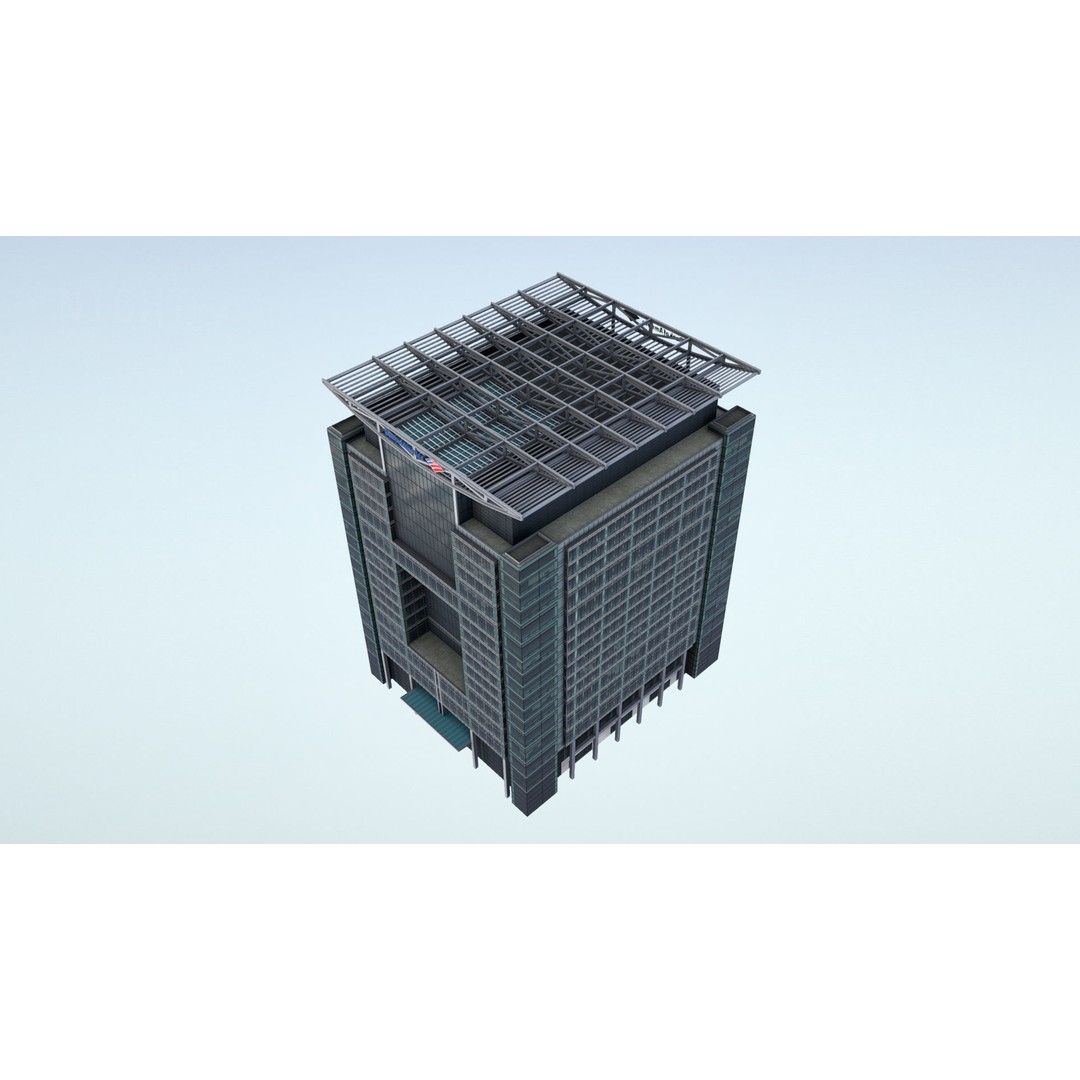 London 5 Canada Square 3D Model – Low Poly Game Asset, FBX - View 18