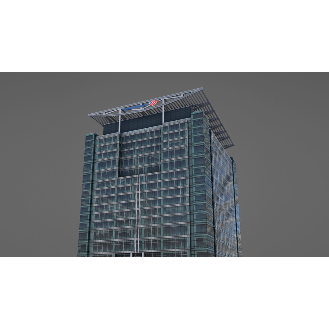 London 5 Canada Square 3D Model – Low Poly Game Asset, FBX - View 20