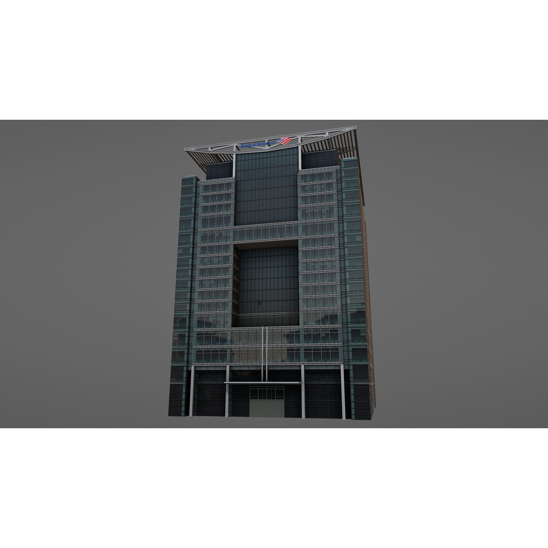 London 5 Canada Square 3D Model – Low Poly Game Asset, FBX - View 22