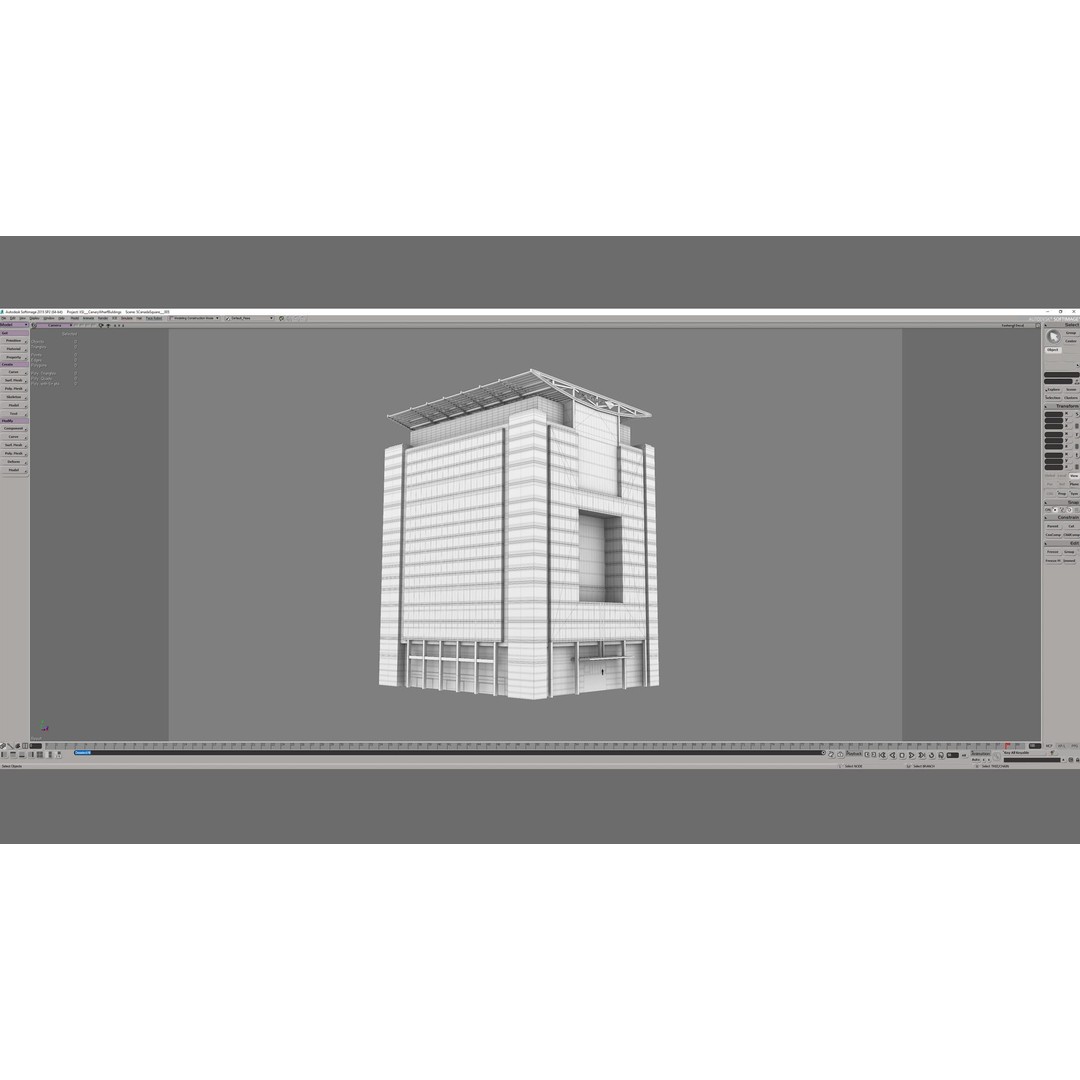 London 5 Canada Square 3D Model – Low Poly Game Asset, FBX - View 27